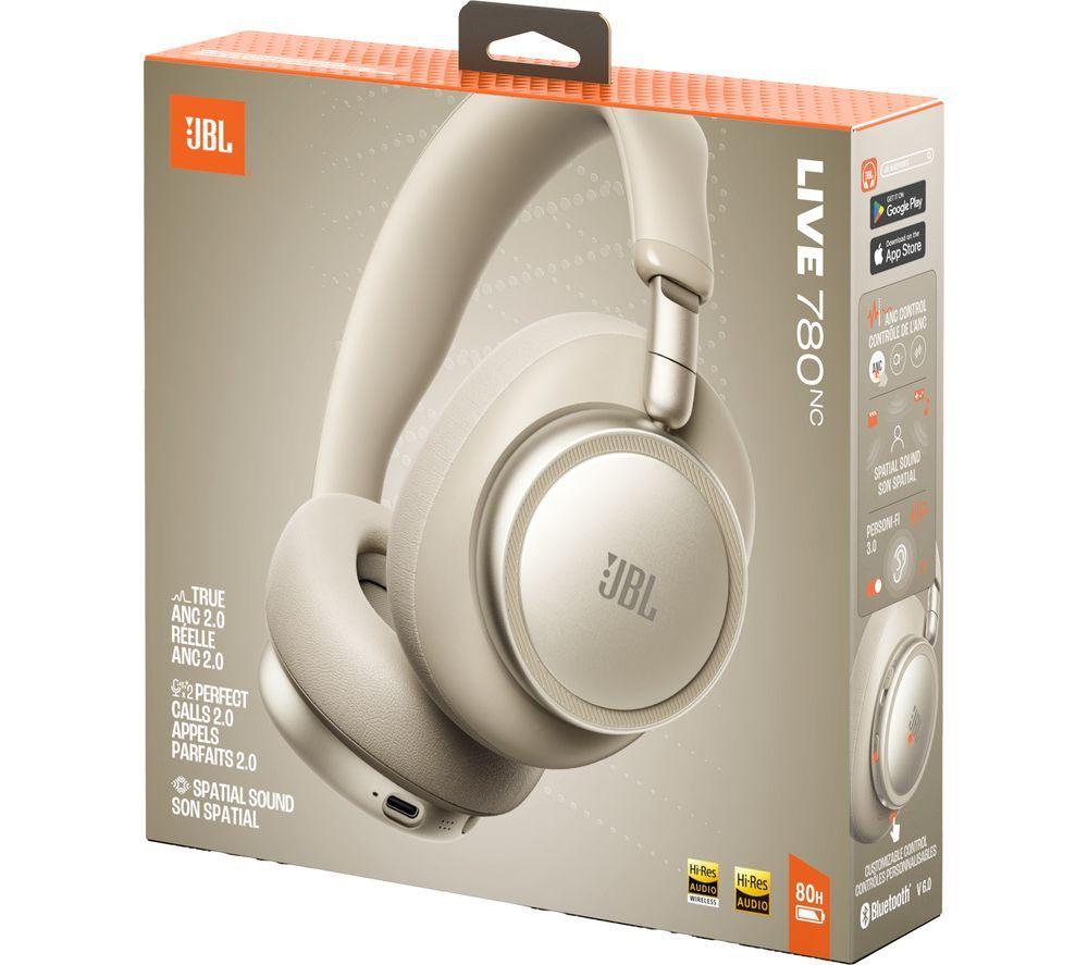 JBL Live 780NC Wireless Bluetooth Noise-Cancelling Headphones - Champagne image number 2 of 9