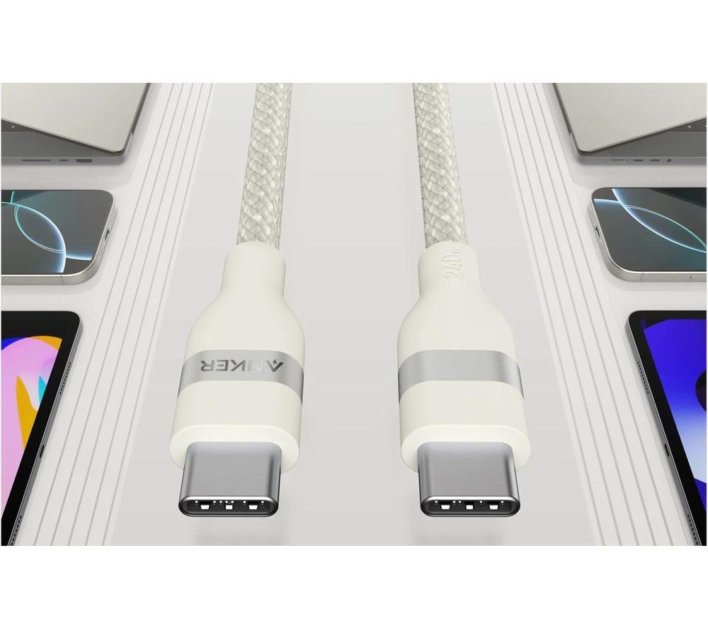 ANKER USB Type-C Braided Cable - 2m, White image number 2 of 2