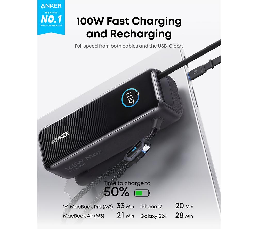 ANKER A1117H11 25000 mAh Portable Power Bank - Space Black image number 2 of 7