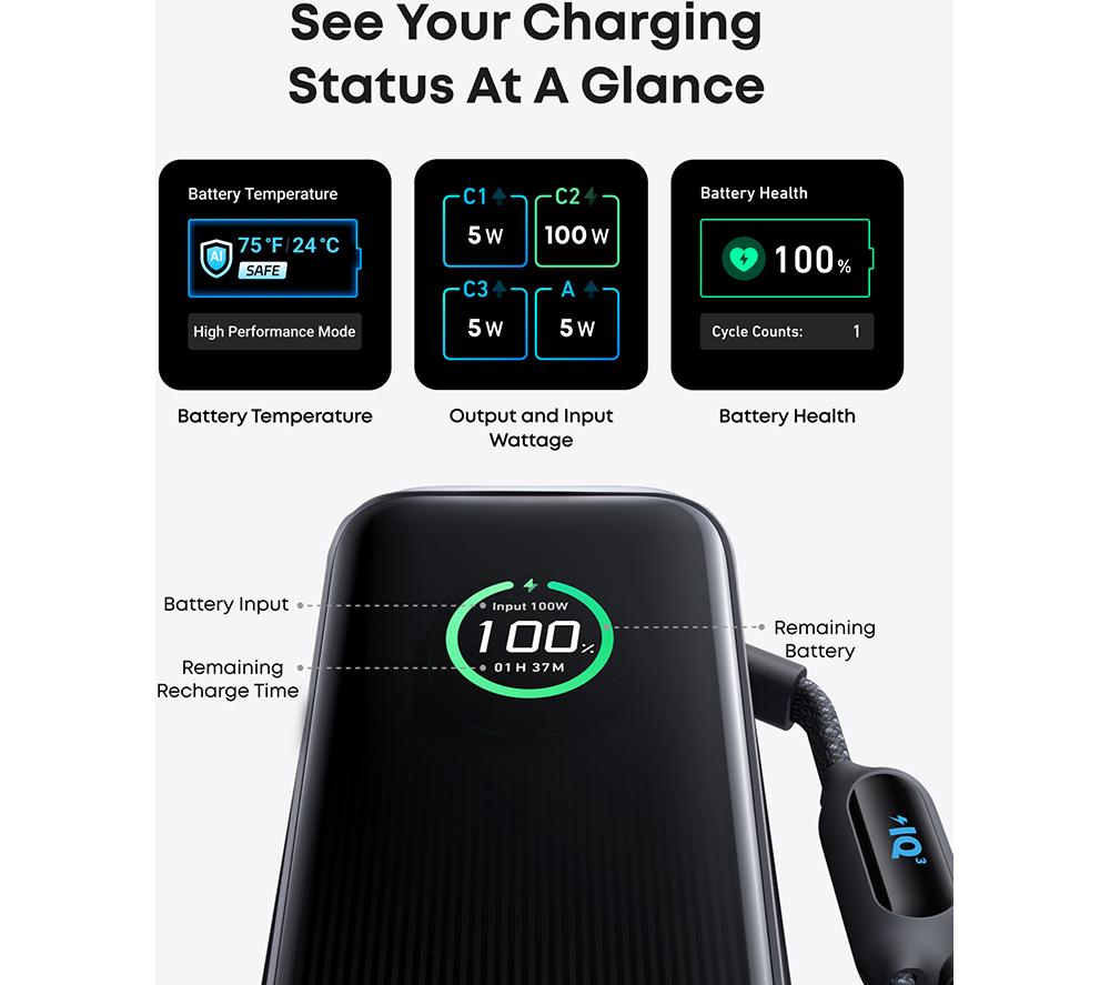 ANKER A1117H11 25000 mAh Portable Power Bank - Space Black image number 6 of 7
