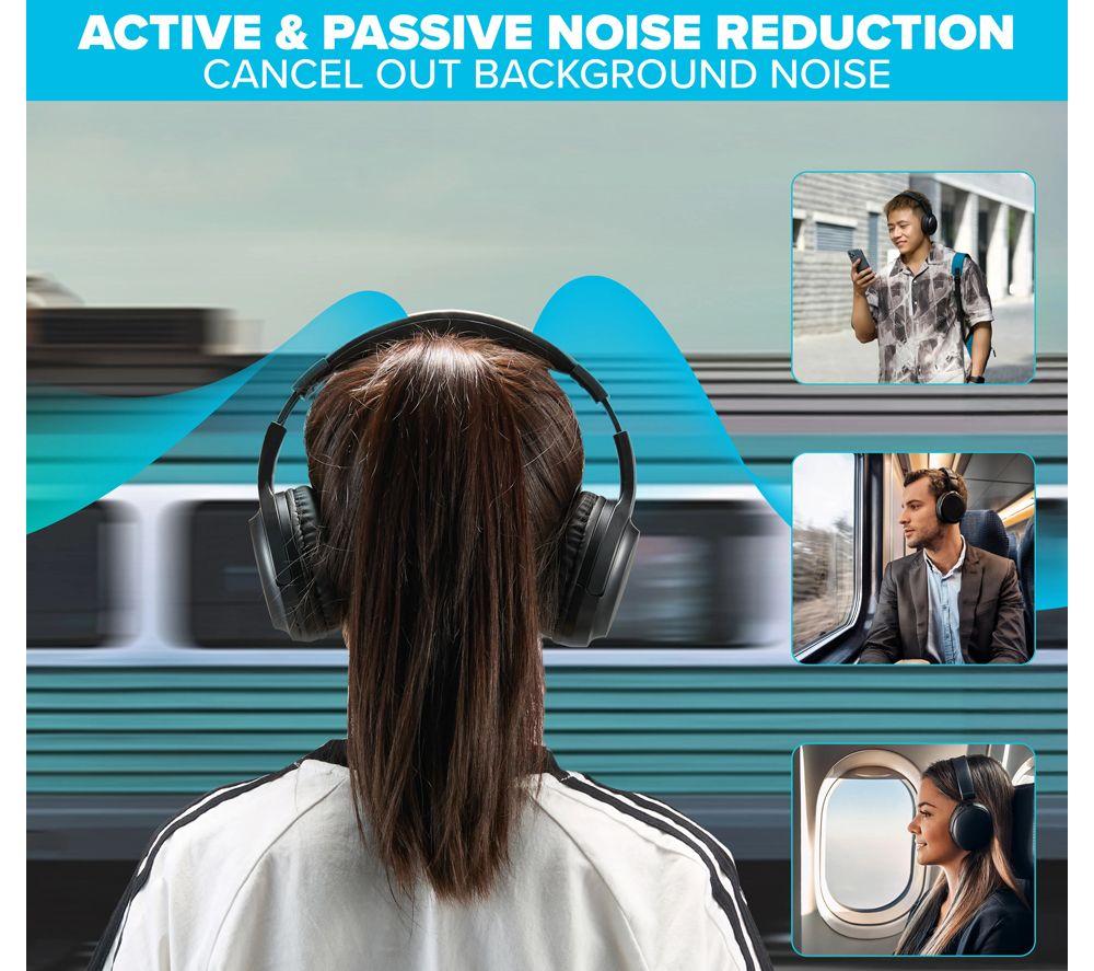 MAPLIN Classic X22PRO Wireless Noise Cancelling Headphones - Black image number 7 of 8