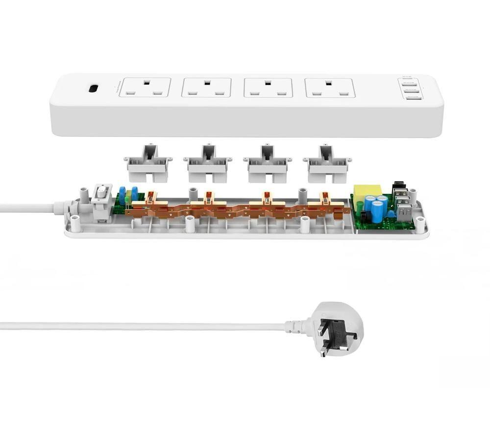 MAPLIN 558PAM Surge Protected 4-Socket Extension Lead with USB - 1.8 m image number 4 of 4