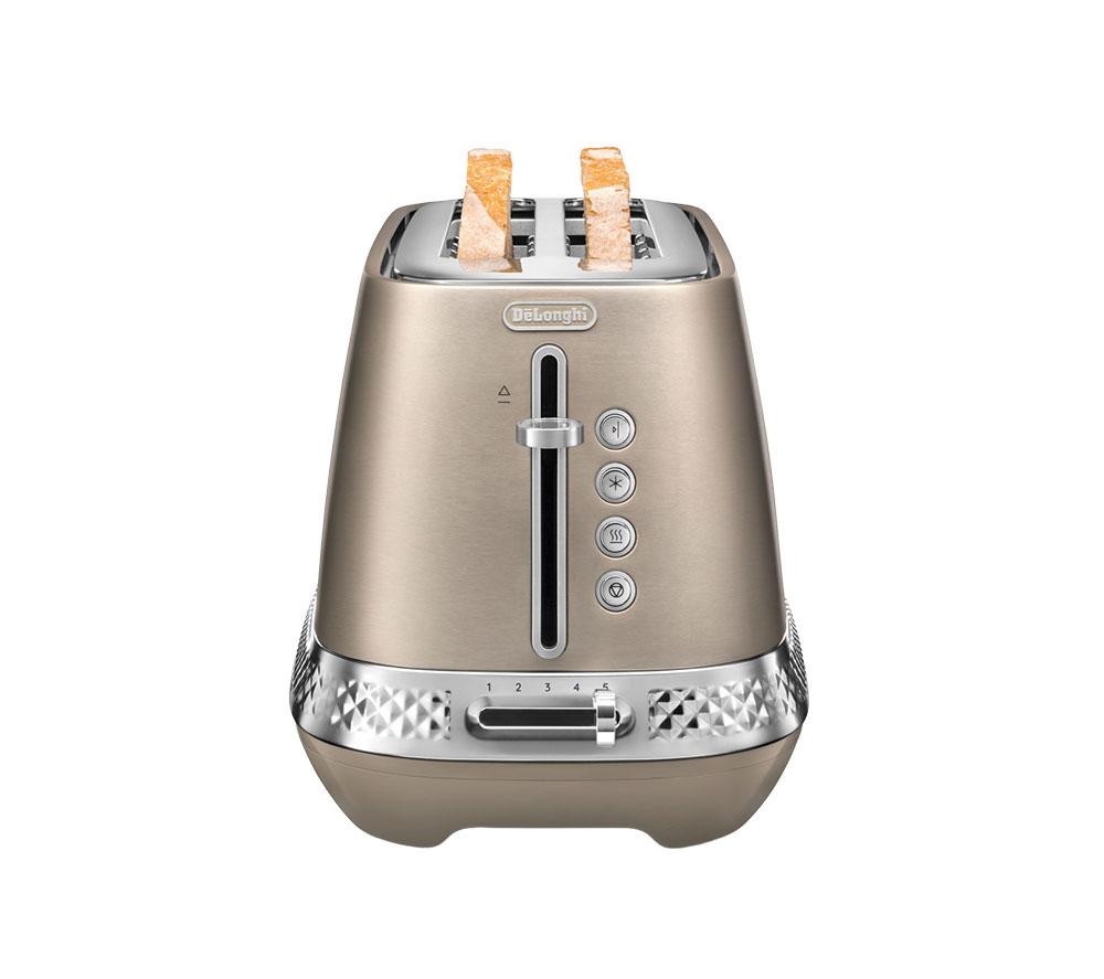 DELONGHI Diadema CTV3003.BZ 4-Slice Toaster - Brushed Steel Bronze