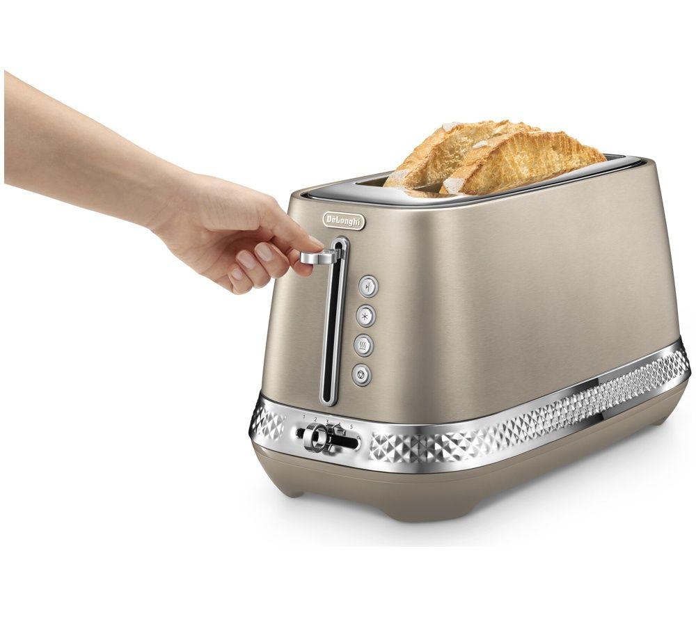 DELONGHI Diadema CTV3003.BZ 4-Slice Toaster - Brushed Steel Bronze image number 2 of 5