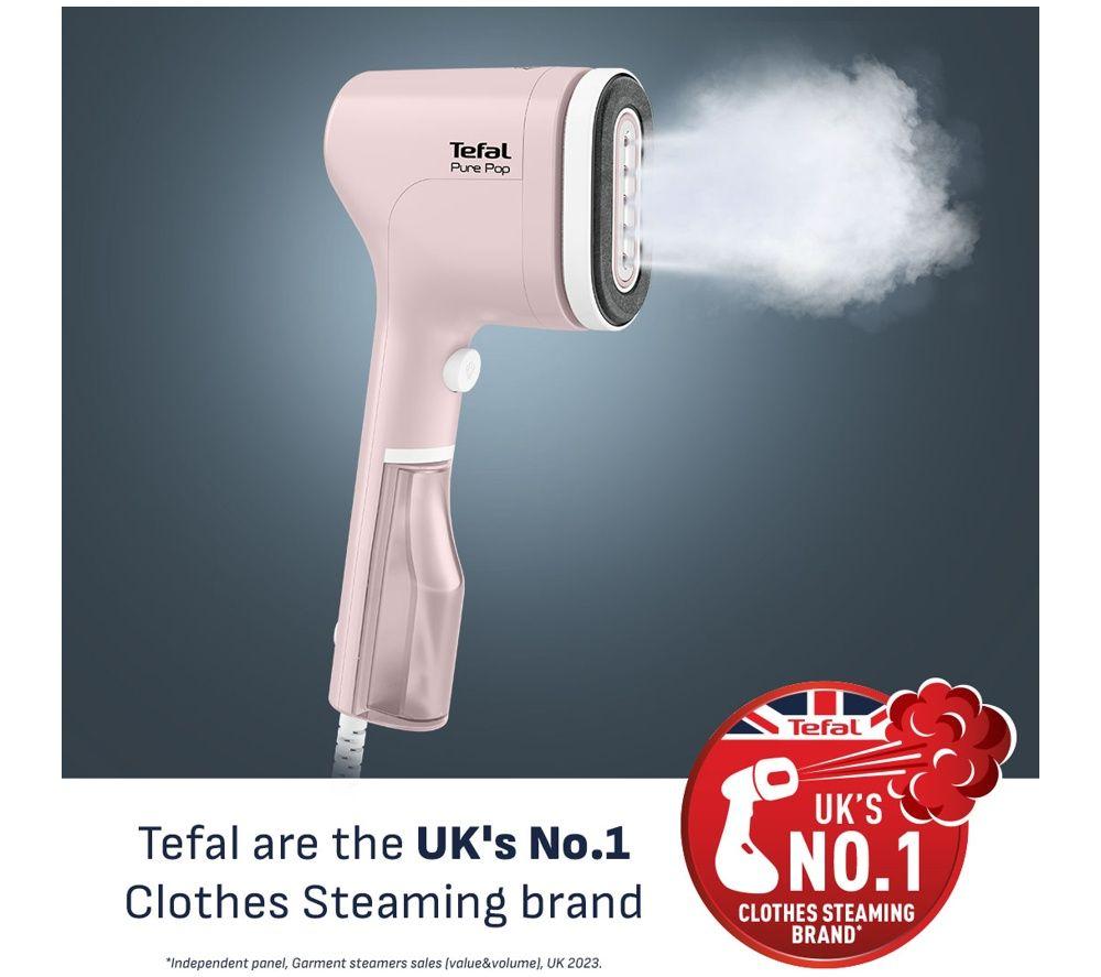 TEFAL Pure Pop DT2029G0 Travel Clothes Steamer - Light Pink image number 2 of 5