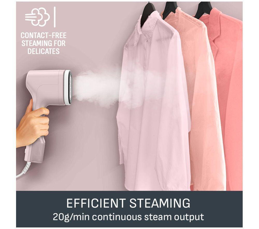 TEFAL Pure Pop DT2029G0 Travel Clothes Steamer - Light Pink image number 3 of 5