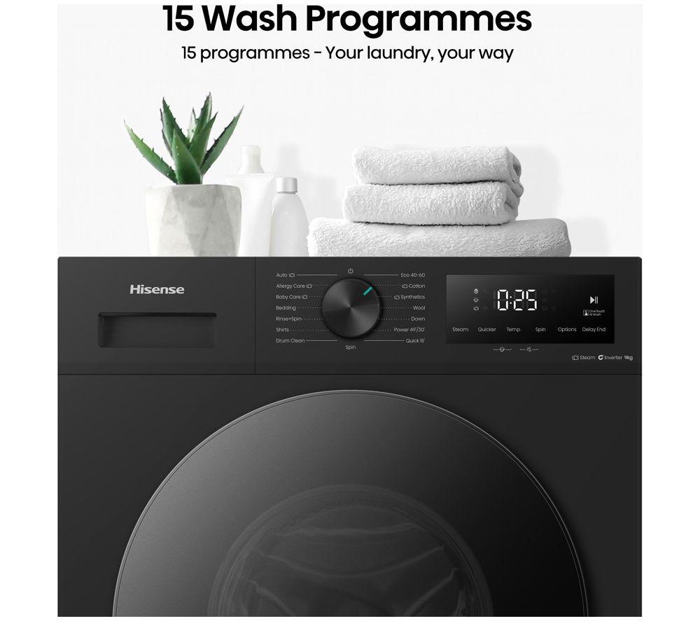 HISENSE 1i Series WF1I9042BBP2 9 kg 1400 Spin Washing Machine - Black image number 3 of 5
