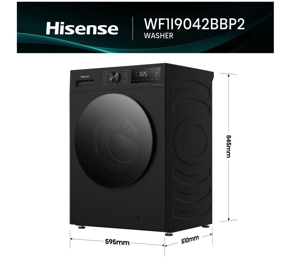 HISENSE 1i Series WF1I9042BBP2 9 kg 1400 Spin Washing Machine - Black image number 4 of 5