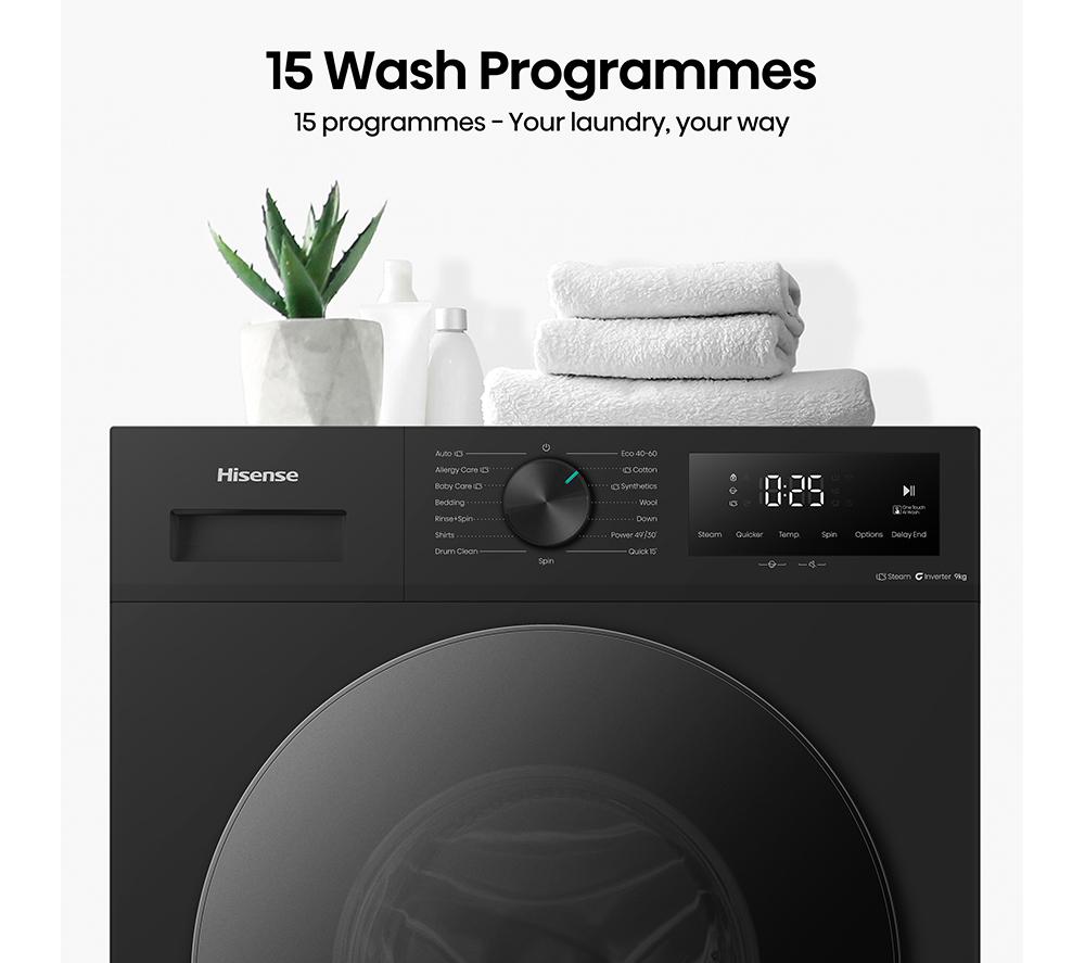 HISENSE 1i Series WF1I9042BBP2 9 kg 1400 Spin Washing Machine - Black image number 12 of 24