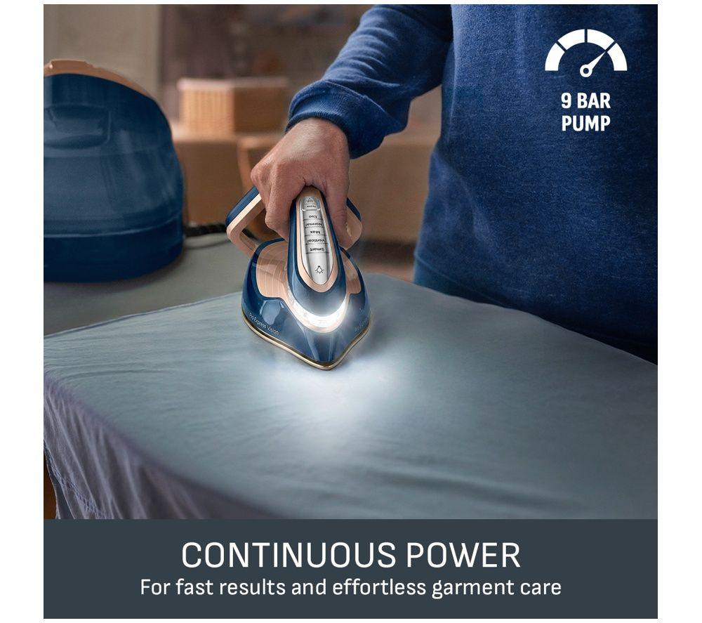 TEFAL Pro Express Vision Max GV9910G0 Steam Generator Iron - Navy Blue & Gold image number 4 of 5