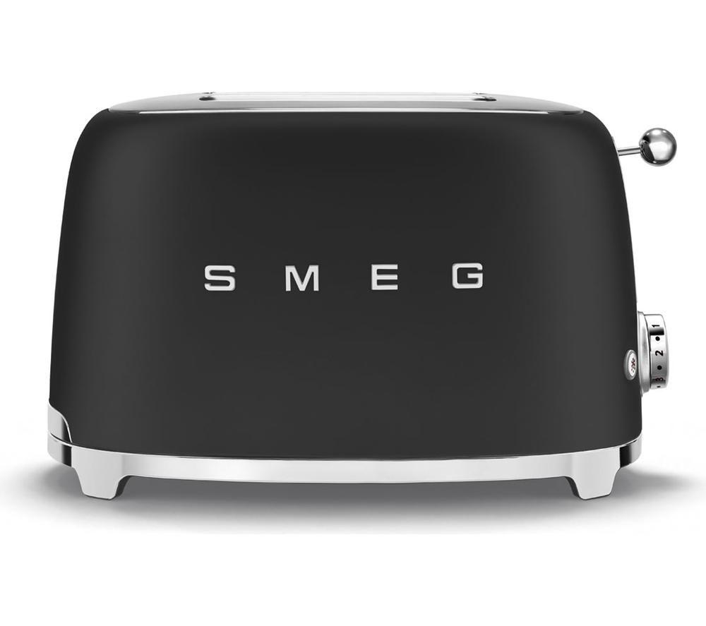 SMEG 50's Style TSF01BLMUK 2-Slice Toaster - Matte Black image number 2 of 5
