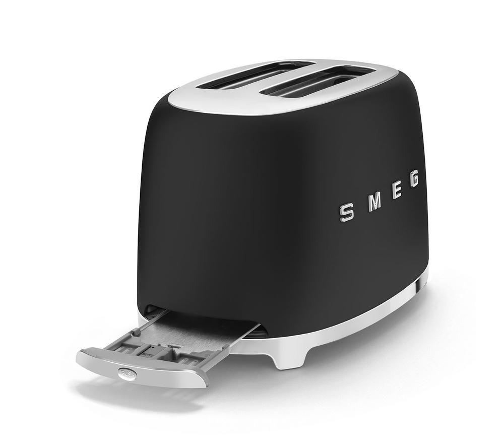 SMEG 50's Style TSF01BLMUK 2-Slice Toaster - Matte Black image number 3 of 5