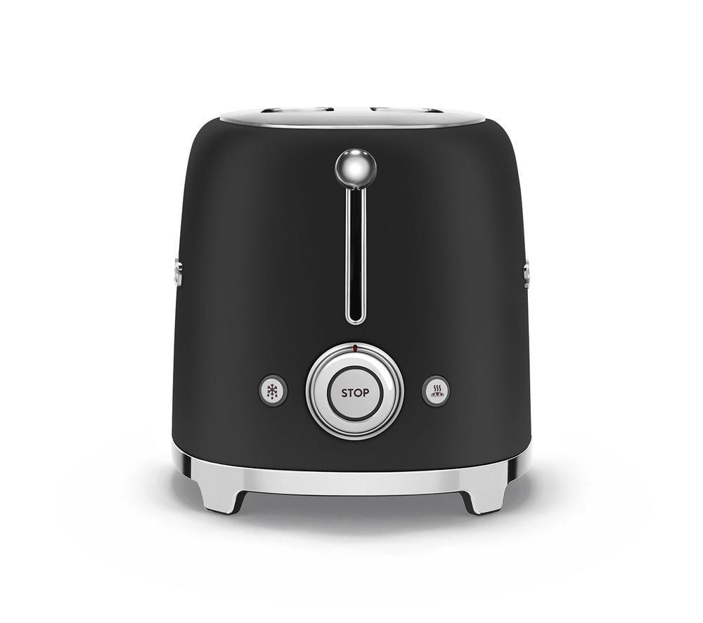 SMEG 50's Style TSF01BLMUK 2-Slice Toaster - Matte Black image number 4 of 5