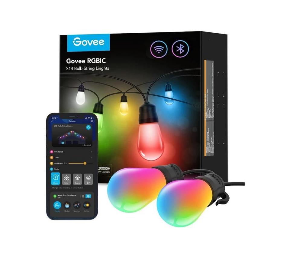 GOVEE H7020 Smart Outdoor Festoon String Lights - Black