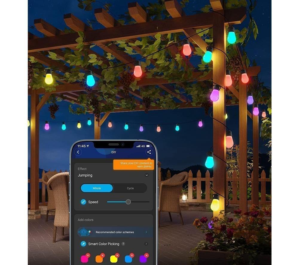 GOVEE H7020 Smart Outdoor Festoon String Lights - Black image number 3 of 8