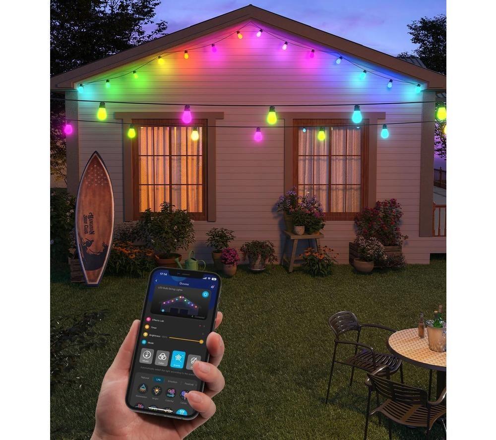 GOVEE H7020 Smart Outdoor Festoon String Lights - Black image number 4 of 8