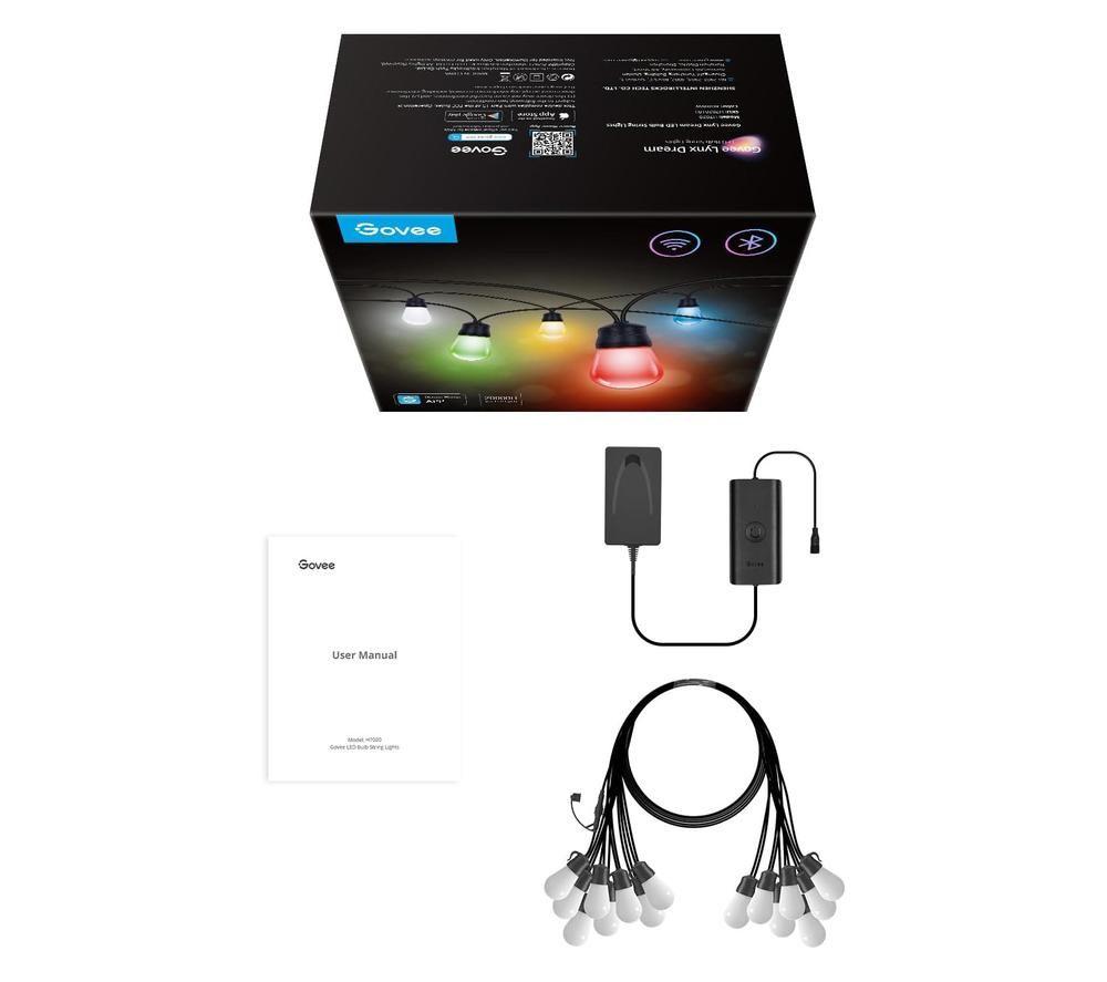 GOVEE H7020 Smart Outdoor Festoon String Lights - Black image number 8 of 8