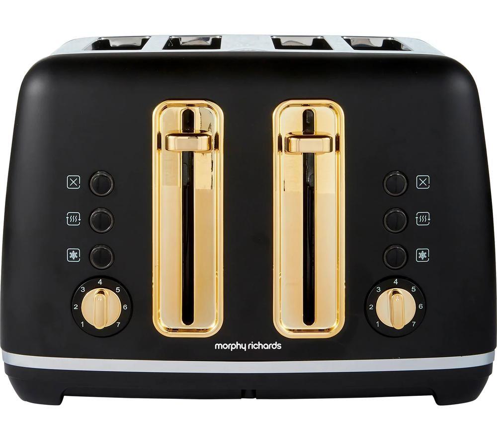 Morphy Richards Accents Gold 4 Slice Toaster, Extra Wide Slots, Black - 242047 - Image 8