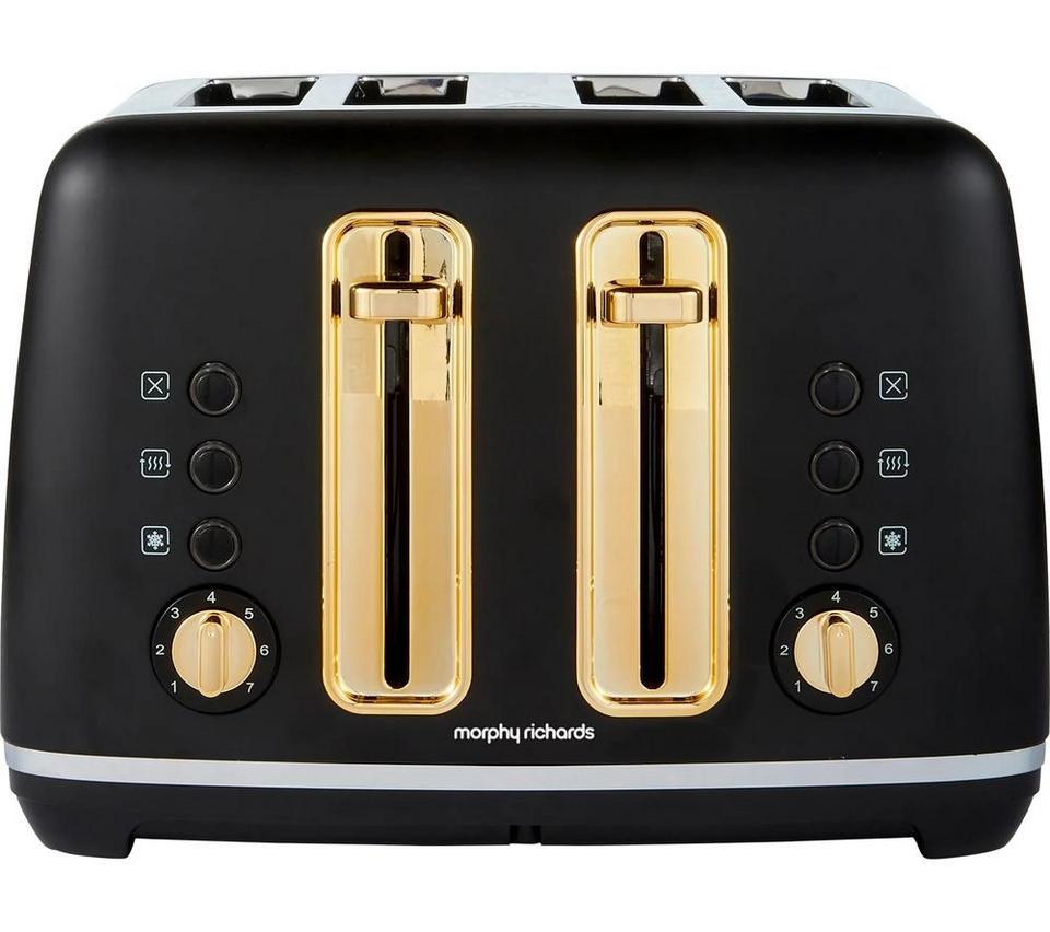 MORPHY RICHARDS Accents Gold 242047 4-Slice Toaster - Black