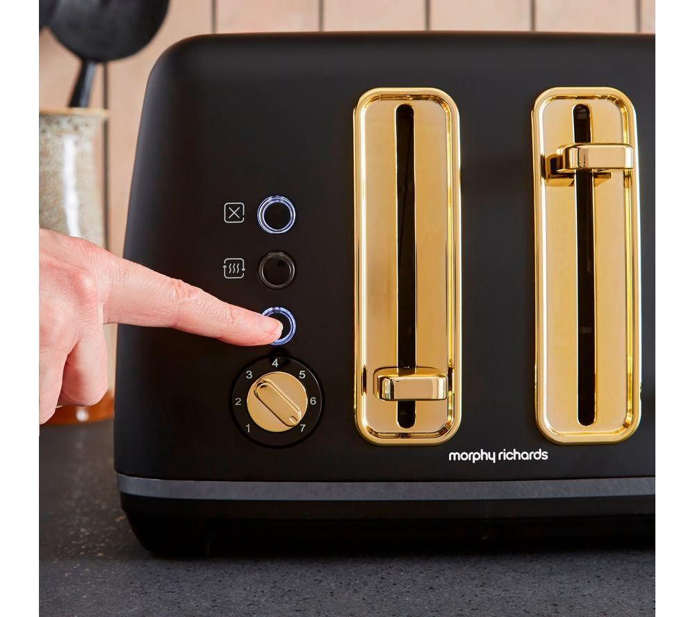 MORPHY RICHARDS Accents Gold 242047 4-Slice Toaster - Black image number 5 of 11
