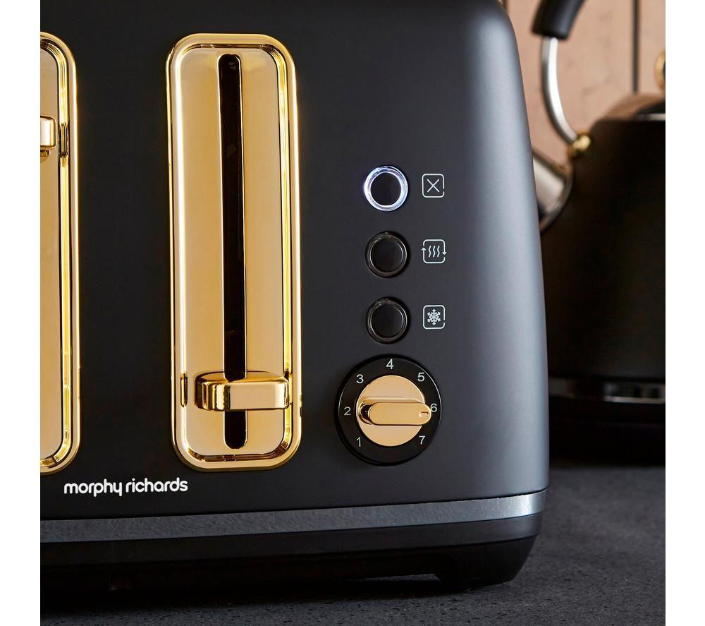 MORPHY RICHARDS Accents Gold 242047 4-Slice Toaster - Black image number 7 of 11