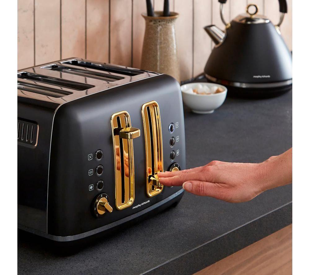 MORPHY RICHARDS Accents Gold 242047 4-Slice Toaster - Black image number 8 of 11