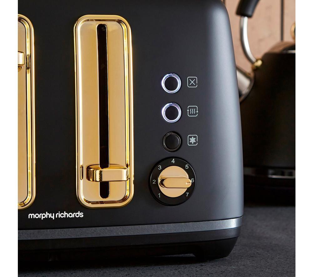 MORPHY RICHARDS Accents Gold 242047 4-Slice Toaster - Black image number 10 of 11