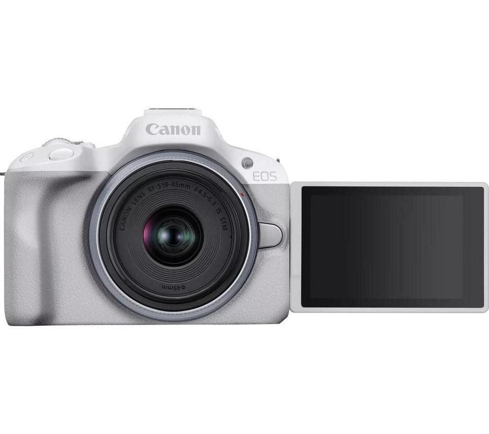 CANON EOS R50 Mirrorless Camera with RF-S 18-45 mm f/4.5-6.3 IS STM Lens - White