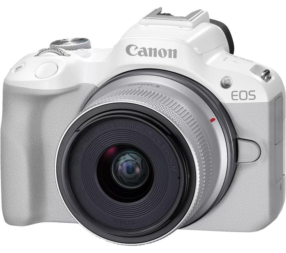CANON EOS R50 Mirrorless Camera with RF-S 18-45 mm f/4.5-6.3 IS STM Lens - White image number 11 of 14