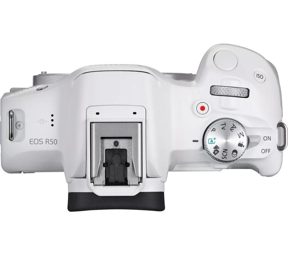 CANON EOS R50 Mirrorless Camera with RF-S 18-45 mm f/4.5-6.3 IS STM Lens - White image number 13 of 14