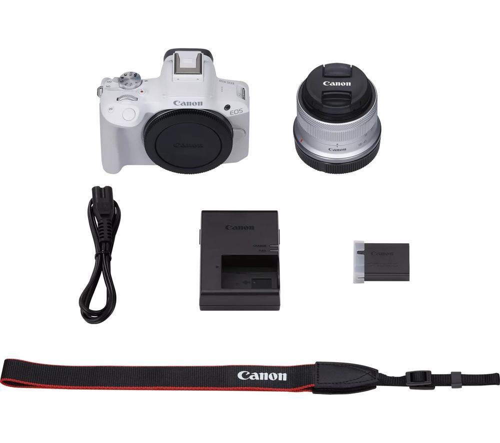 CANON EOS R50 Mirrorless Camera with RF-S 18-45 mm f/4.5-6.3 IS STM Lens - White image number 14 of 14