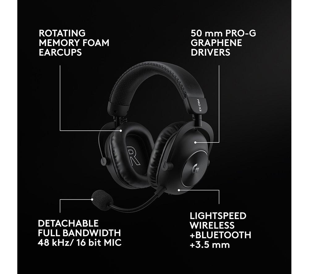 LOGITECH PRO X3 LIGHTSPEED Wireless Gaming Headset - Black image number 2 of 10