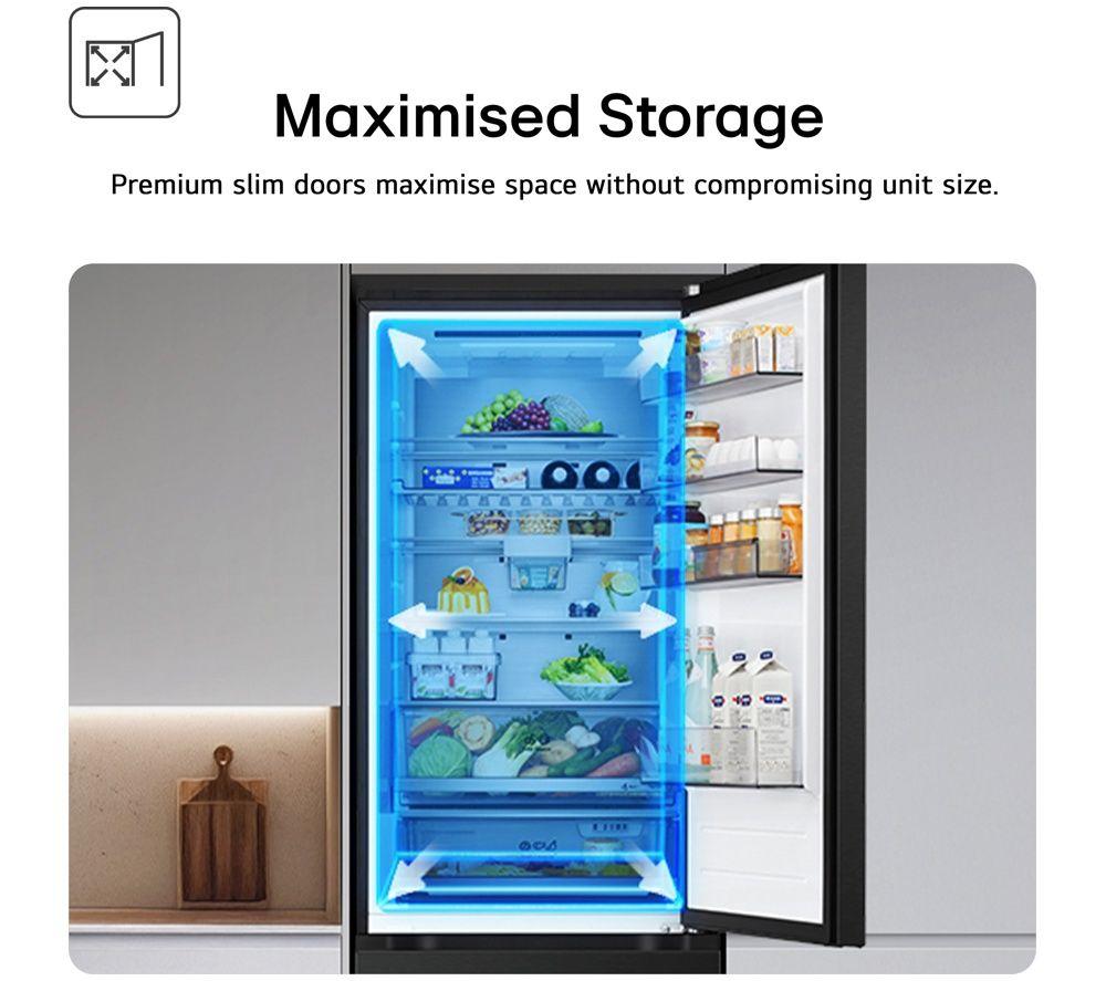 LG InstaView GBGS514CEV Smart 60/40 Fridge Freezer - Essence Black Steel image number 3 of 6
