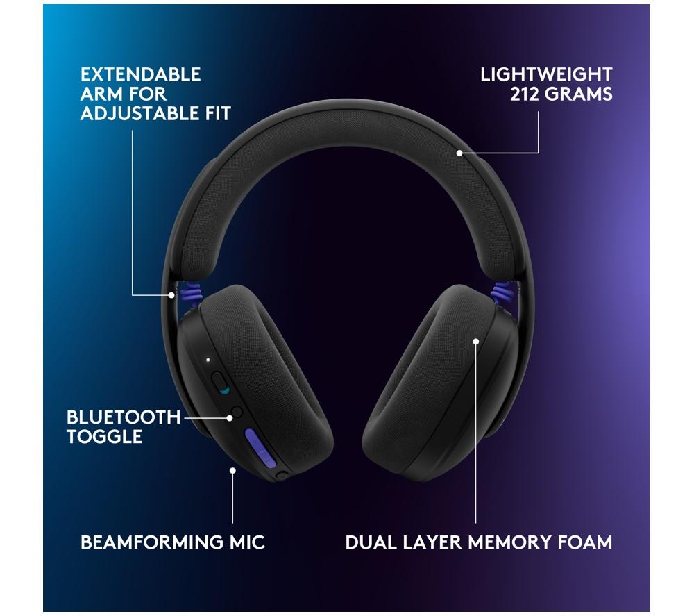 LOGITECH G325 LIGHTSPEED Wireless Gaming Headset - Black image number 8 of 9