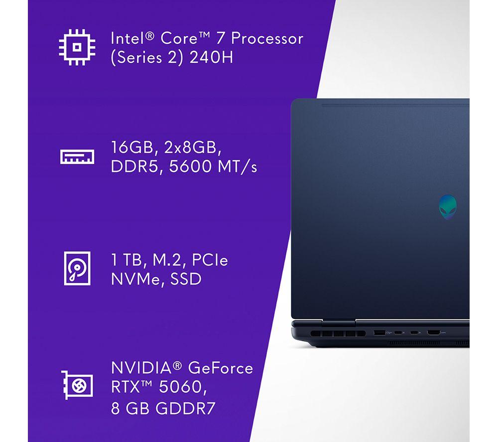 ALIENWARE 16 Aurora 16" Gaming Laptop - Intel&reg; Core&trade; 7, RTX 5060, 1 TB SSD image number 12 of 17