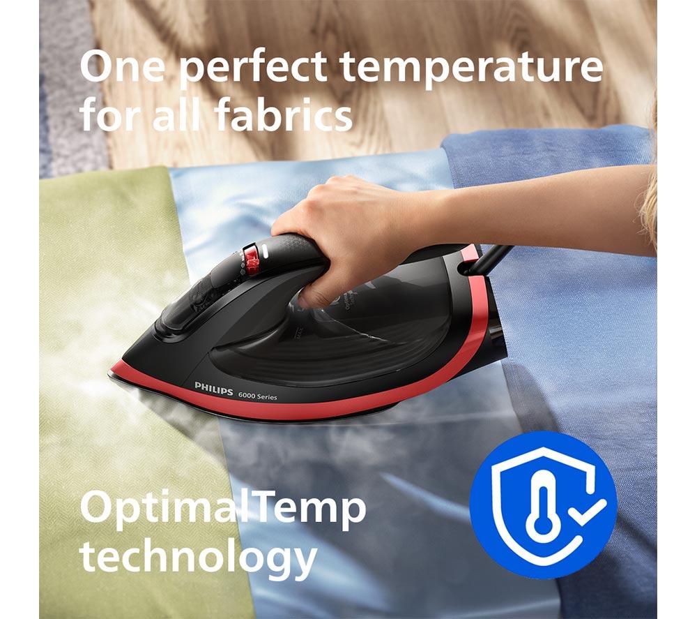 PHILIPS DST6130/40 6000 Series Steam Iron - Black & Red image number 3 of 11