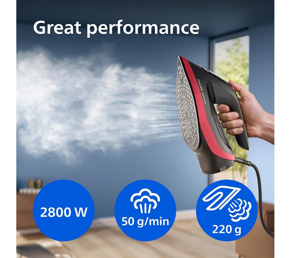 PHILIPS DST6130/40 6000 Series Steam Iron - Black & Red image number 5 of 11