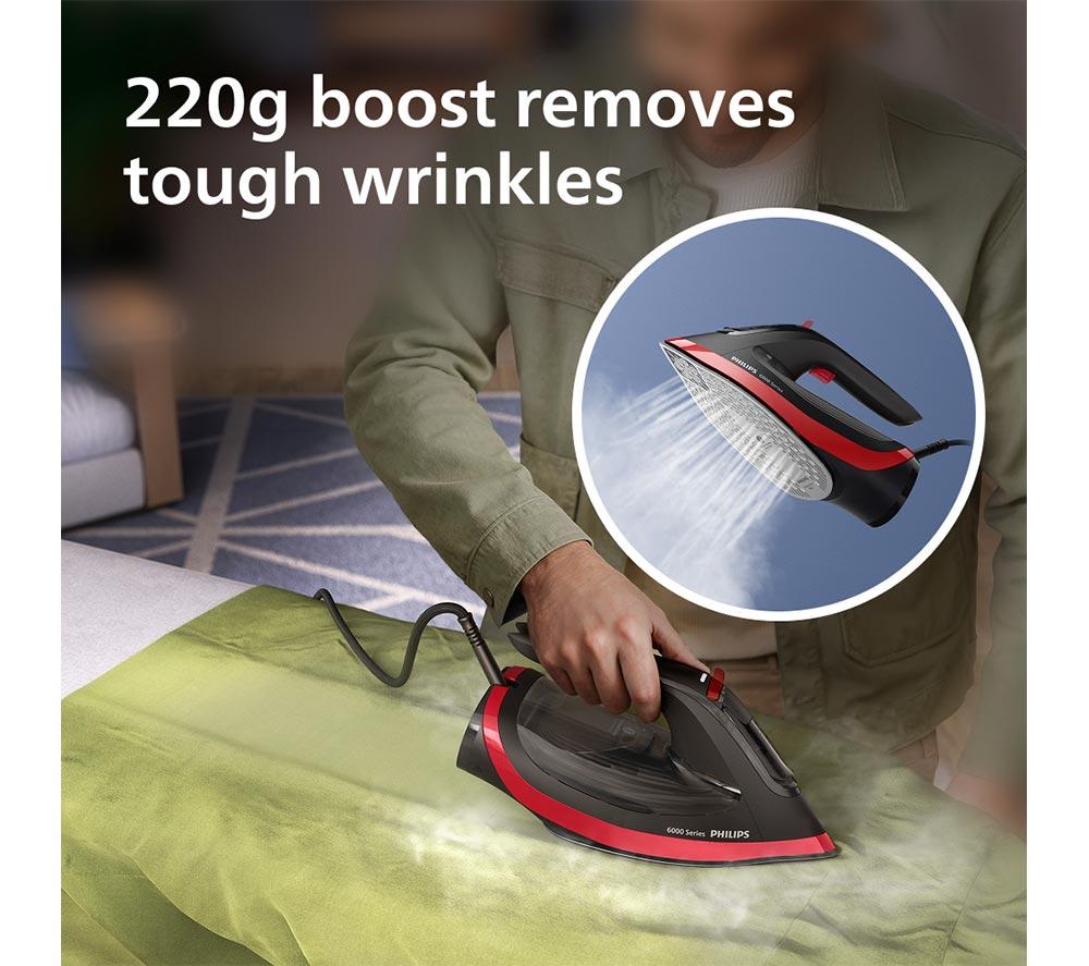 PHILIPS DST6130/40 6000 Series Steam Iron - Black & Red image number 6 of 11