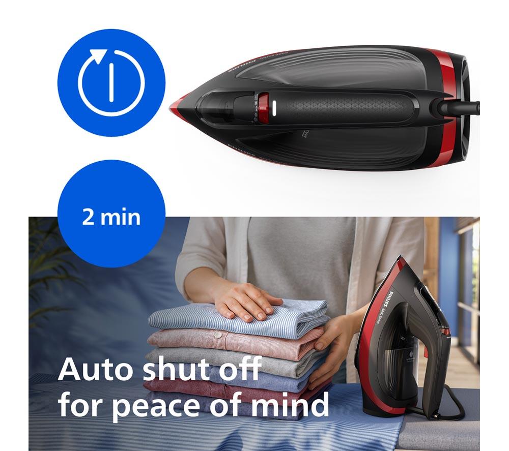 PHILIPS DST6130/40 6000 Series Steam Iron - Black & Red image number 9 of 11