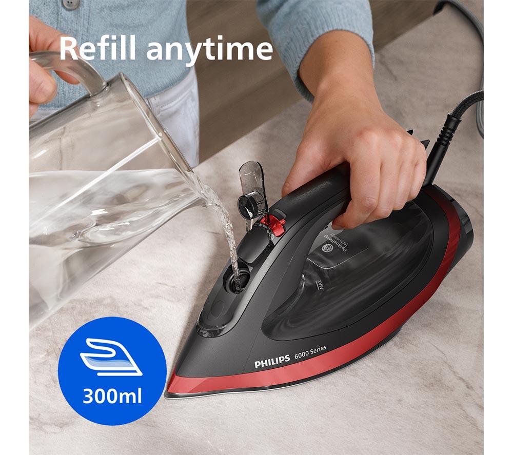 PHILIPS DST6130/40 6000 Series Steam Iron - Black & Red image number 10 of 11