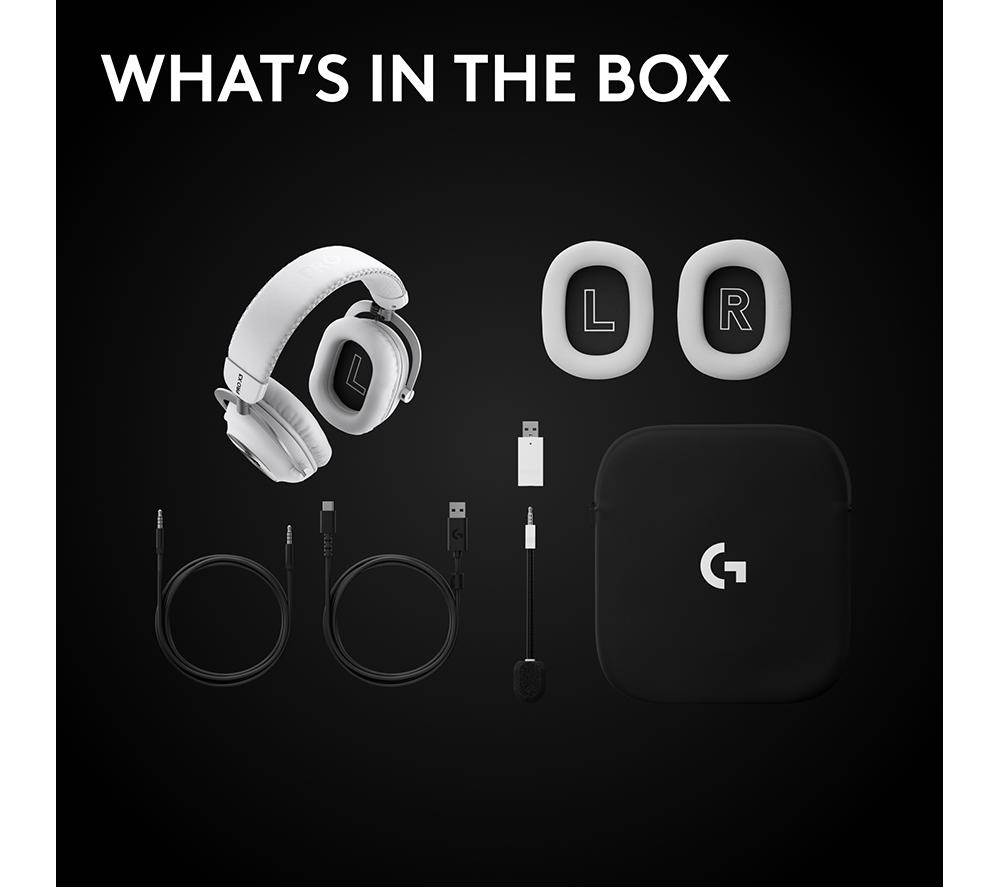 LOGITECH PRO X3 LIGHTSPEED Wireless Gaming Headset - White image number 10 of 10