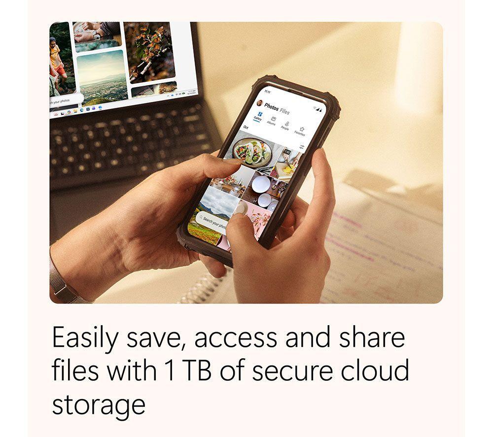 MICROSOFT 365 Personal (12 months (automatic renewal), 1 user),  Cloud Backup (4 TB, 1 year), LiveSafe with Scam Detector (1 year (automatic renewal), unlimited devices & L100GANC25C 100 W USB-C GaN Laptop Charger Bundle image number 2 of 10