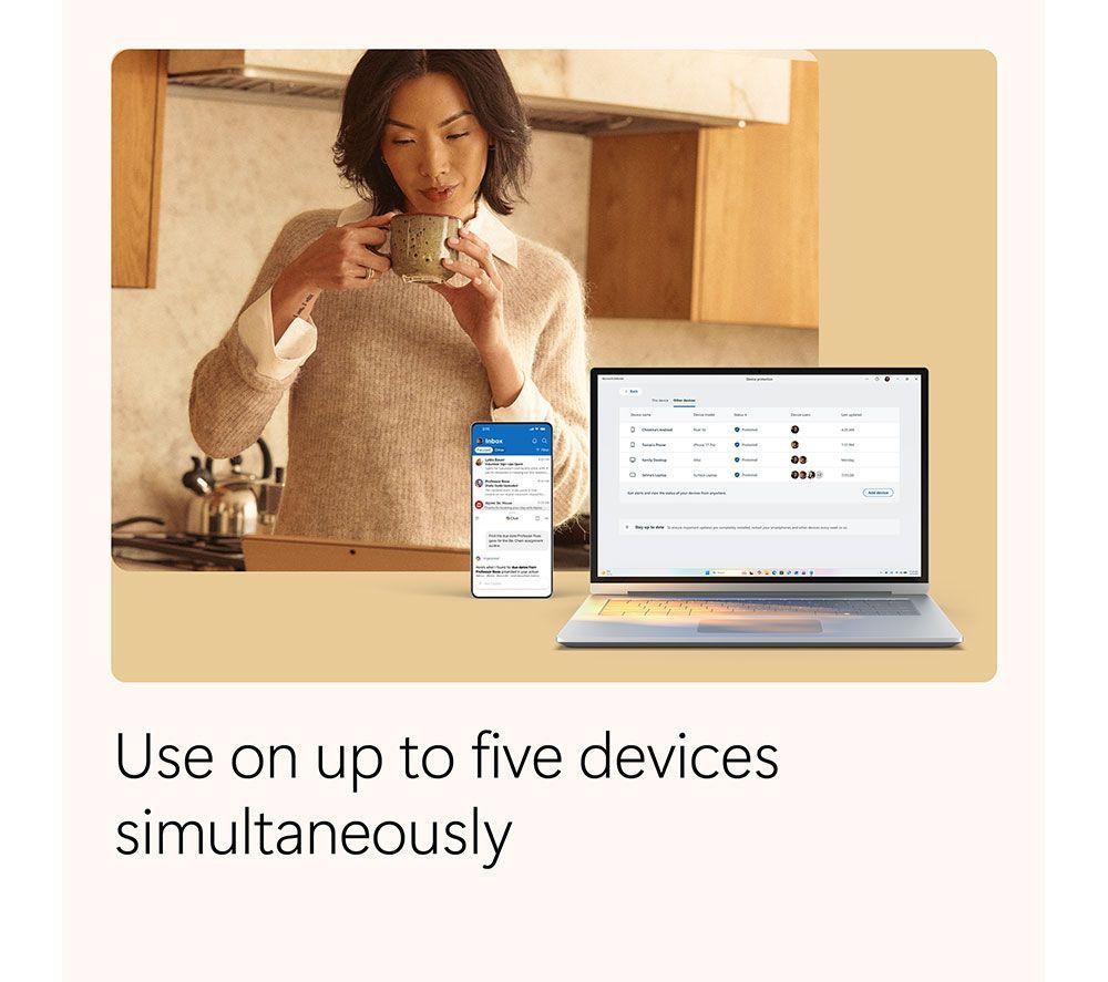 MICROSOFT 365 Personal (12 months (automatic renewal), 1 user),  Cloud Backup (4 TB, 1 year), LiveSafe with Scam Detector (1 year (automatic renewal), unlimited devices & L100GANC25C 100 W USB-C GaN Laptop Charger Bundle image number 3 of 10
