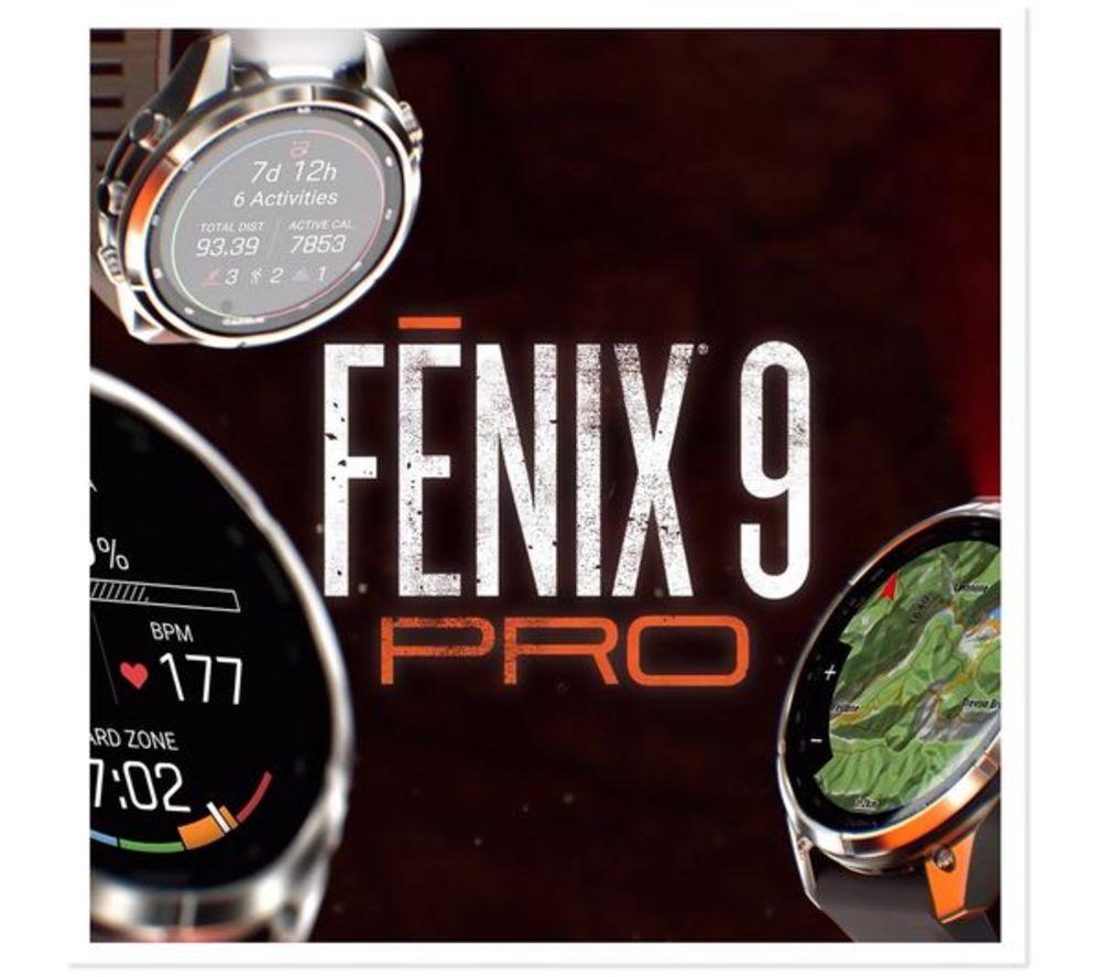 GARMIN fenix 9 Pro Smart Watch - Titanium with Graphite & Black Silicone Band, 51 mm image number 2 of 10