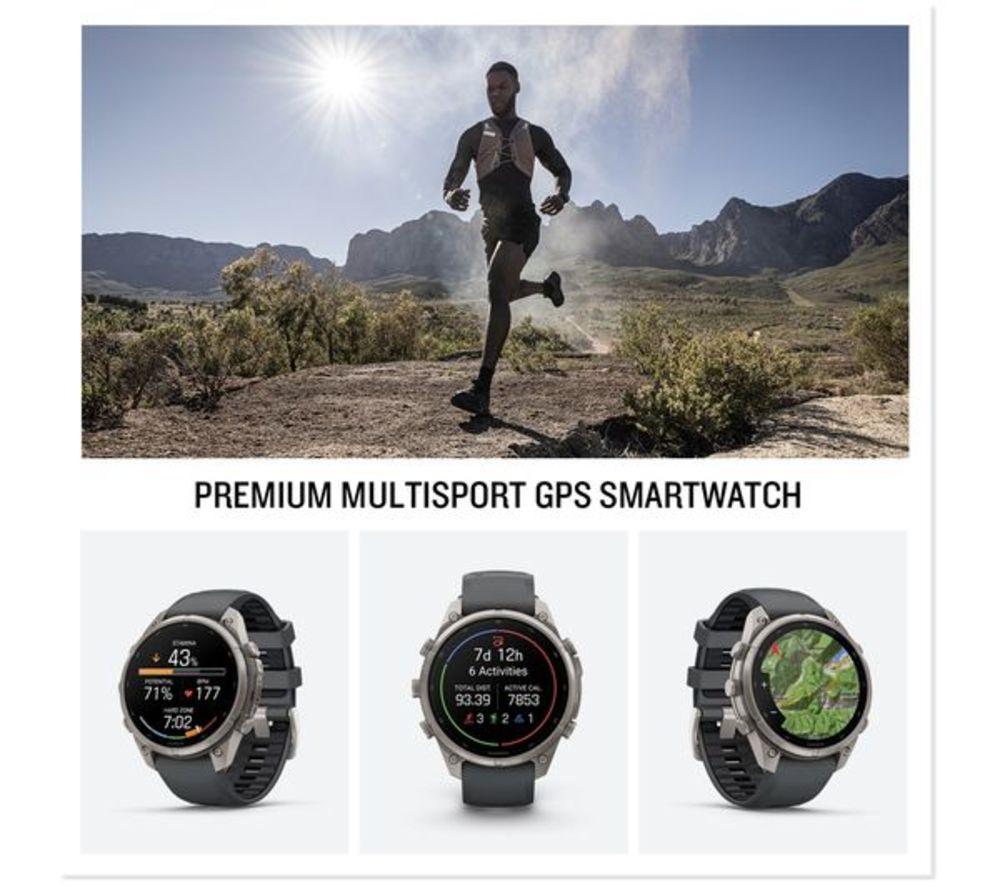 GARMIN fenix 9 Pro Smart Watch - Titanium with Graphite & Black Silicone Band, 51 mm image number 3 of 10