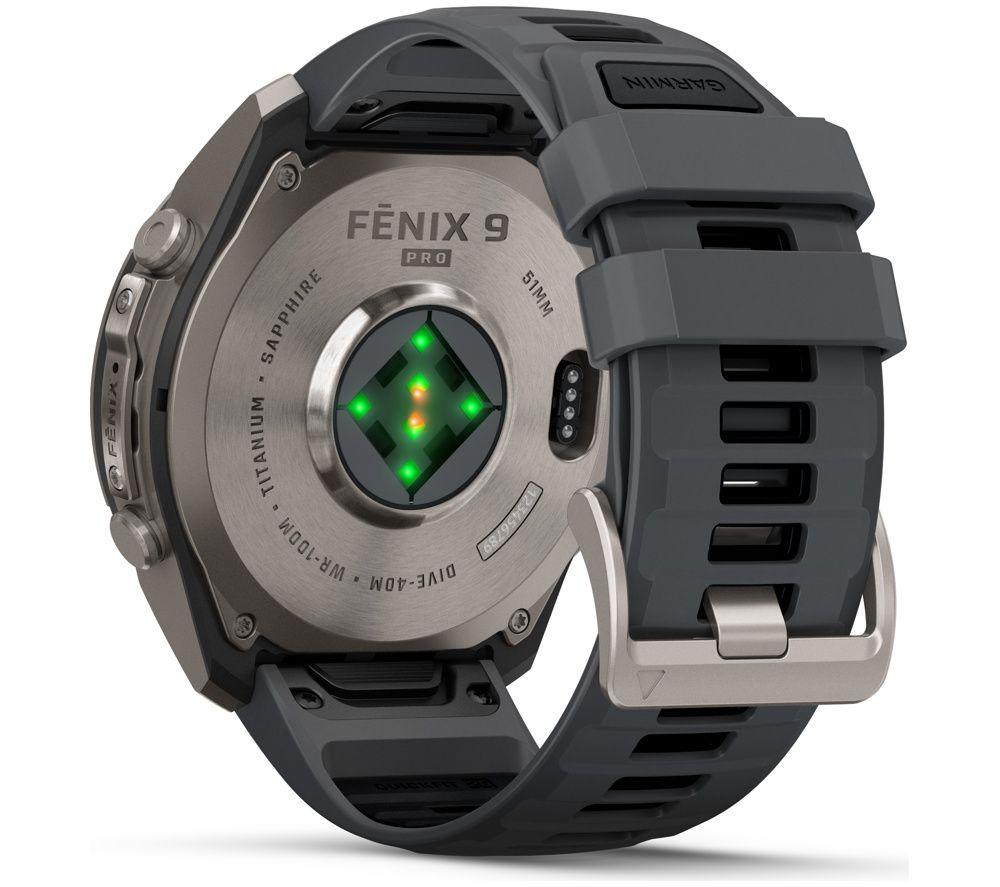 GARMIN fenix 9 Pro Smart Watch - Titanium with Graphite & Black Silicone Band, 51 mm image number 7 of 10