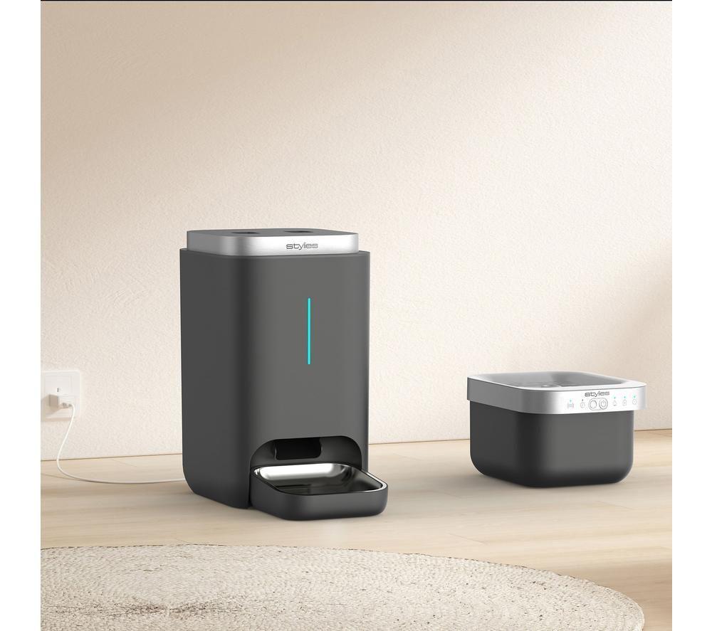 STYLIES Cibus Smart Pet Food Feeder - 4.5 Litre, Anthracite & Silver image number 2 of 7