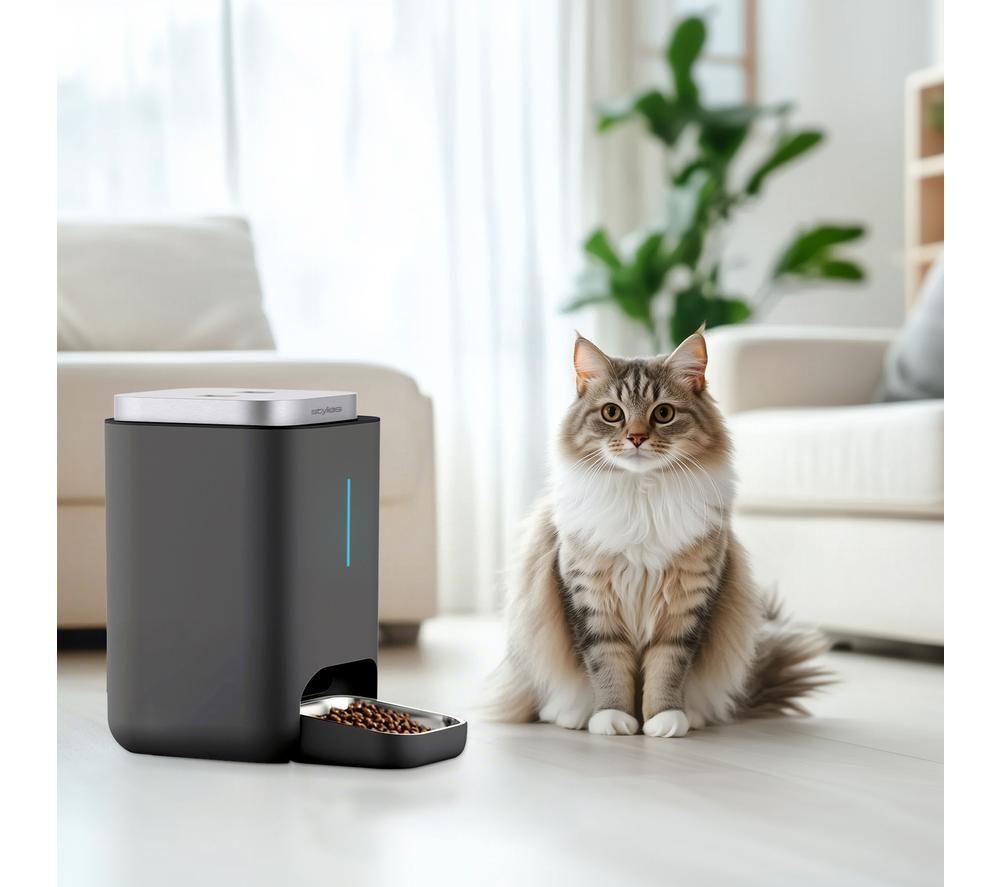 STYLIES Cibus Smart Pet Food Feeder - 4.5 Litre, Anthracite & Silver image number 3 of 7