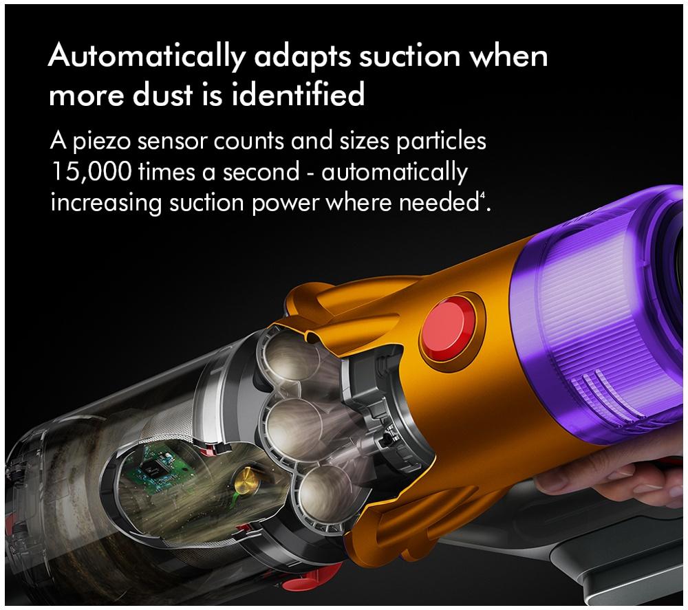 DYSON V12 Detect Slim Absolute Cordless Vacuum Cleaner - Yellow & Nickel image number 4 of 8