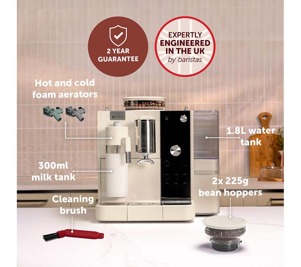 BREVILLE AutoLuxe VCF206 Automatic Bean to Cup Coffee Machine - Oatmilk image number 9 of 9